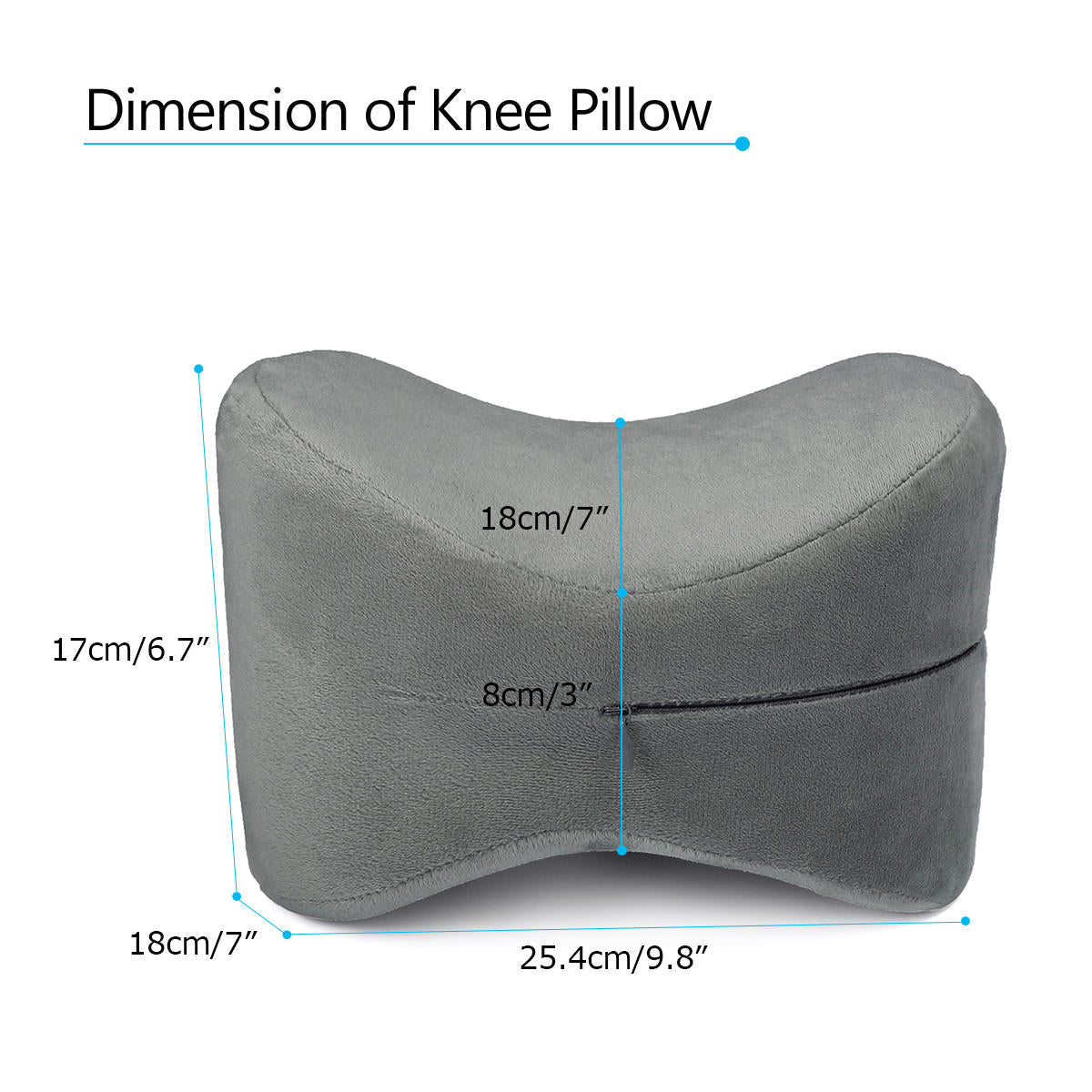 Orthopedic Knee Pillow with Memory Foam - Reduces Leg, Hip, and Joint Pain - Washable Cover