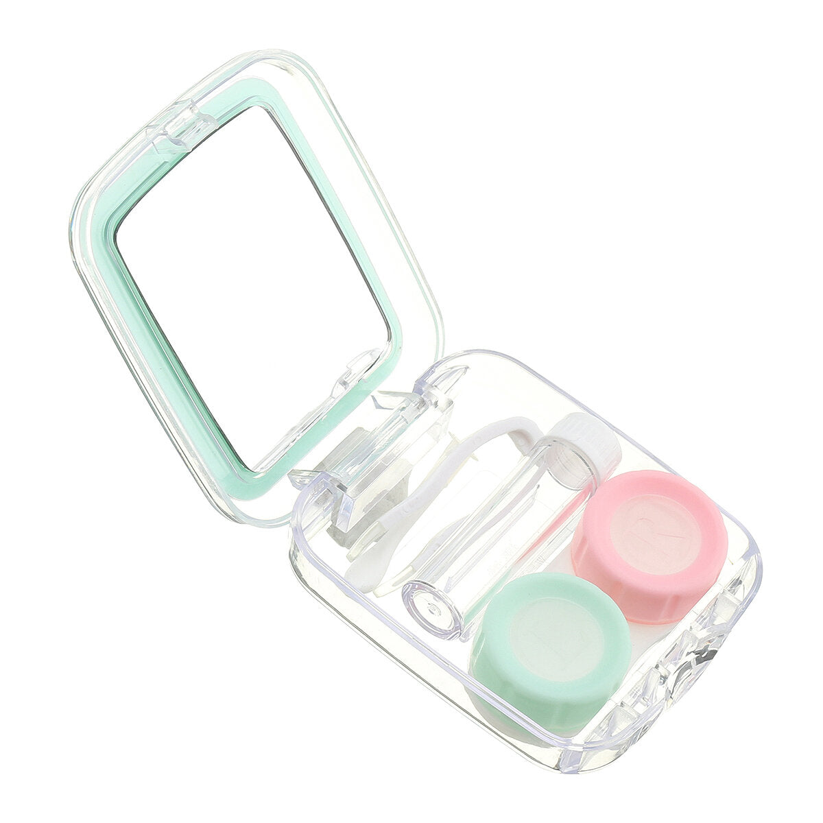 Mini Lens Travel Case Kit with Mirror - Compact Holder and Container Set