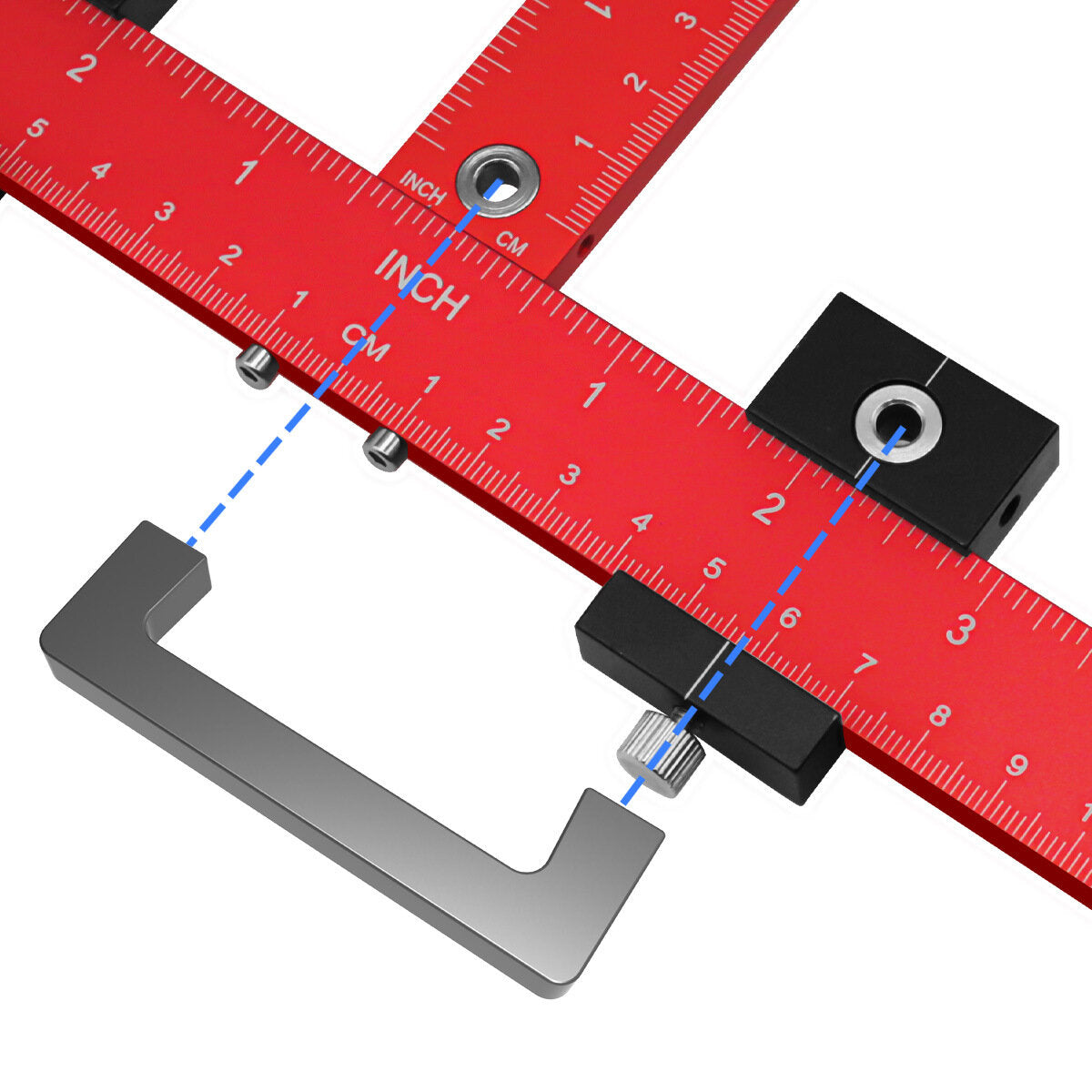 600 mm verstellbare Schrankbeschlaglehre aus Aluminiumlegierung zur einfachen Montage von Griffen, Knöpfen, Türen und Schubladen