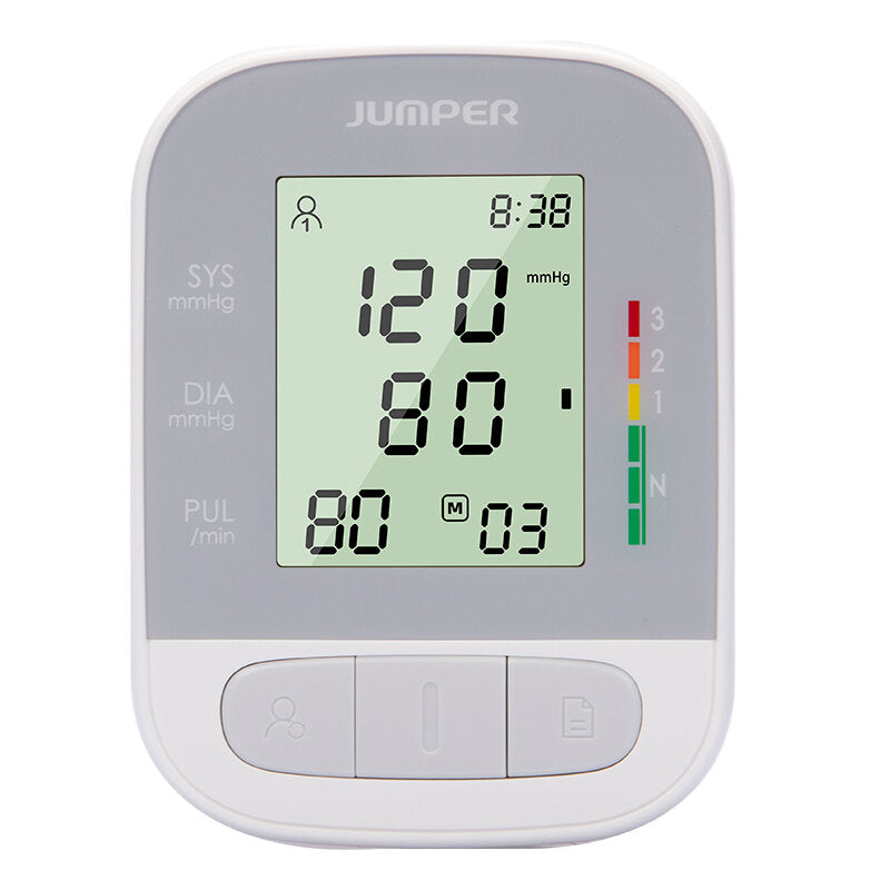 Portable Digital Blood Pressure Monitor with LCD Display, One-Touch Operation, and Dual Memory Storage