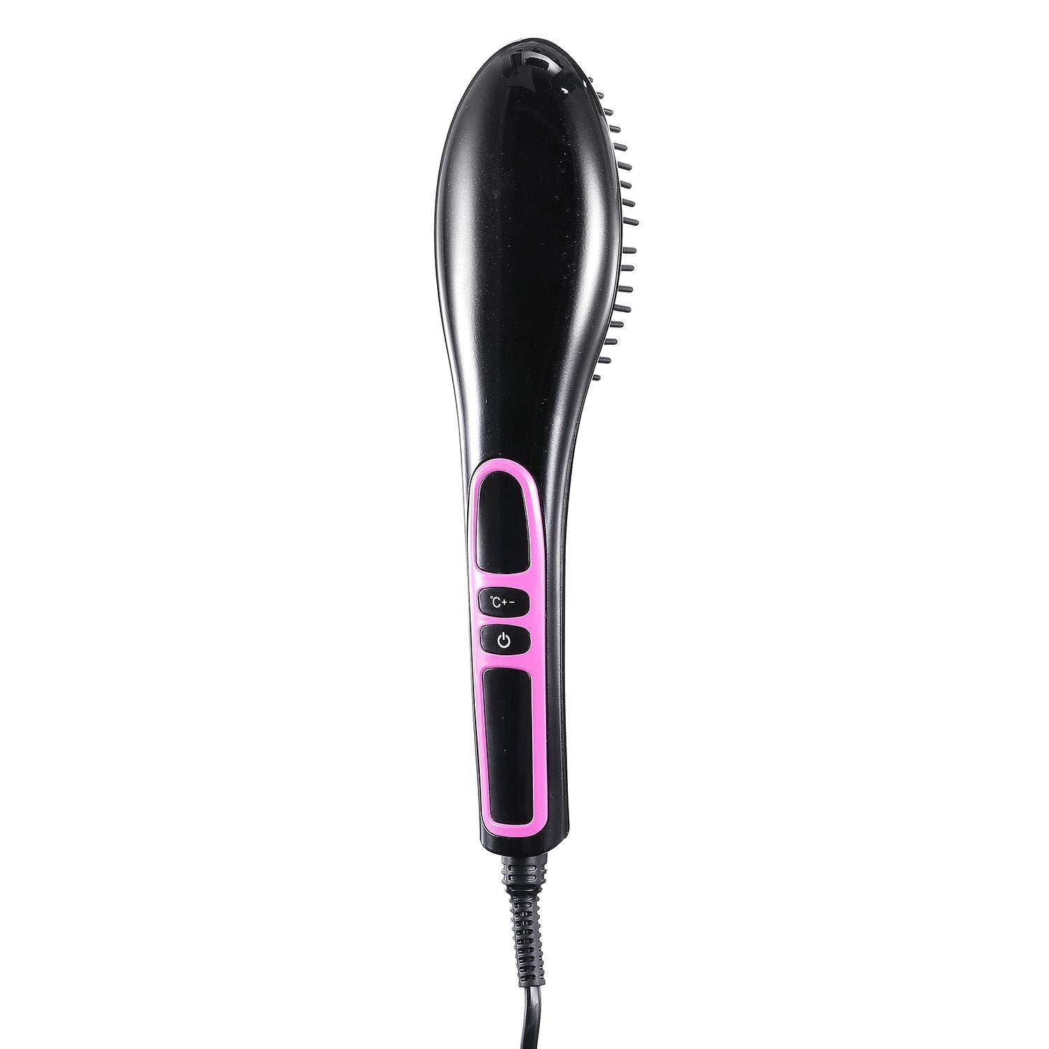 Anti-Scald Ionic Hair Straightener Brush - Ceramic Heating, Adjustable Temperature, Auto-Off