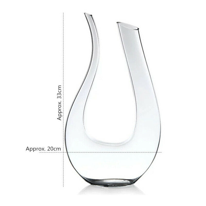 1200ML Luxurious Crystal Glass U-Shaped Horn Wine Decanter, Pourer, Carafe, Aerator for Red Wine