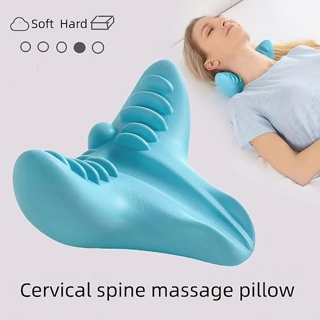 Cervical Spine Massage Pillow - Portable Neck & Shoulder Relaxer for TMJ Pain Relief & Alignment