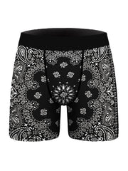 Atmungsaktive Boxershorts für Herren mit lustigem Graffiti-Print – Unterwäsche mit mittlerer Taille