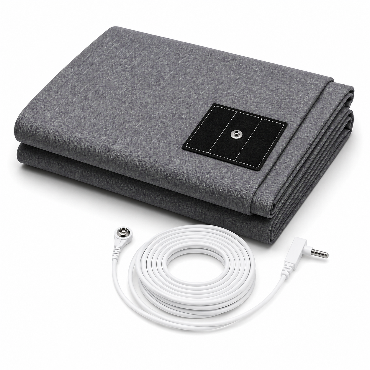 7healthwell EarthSc™ Grounding Fitted Sheet - Japan Standard Sizes - Organic Cotton & Silver Fibre (Grey/White)