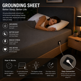 7healthwell EarthSc™ Grounding Fitted Sheet - Japan Standard Sizes - Organic Cotton & Silver Fibre (Grey/White)