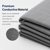 7healthwell EarthSc™ Grounding Fitted Sheet - Japan Standard Sizes - Organic Cotton & Silver Fibre (Grey/White)