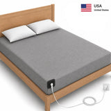 7healthwell EarthSc™ Grounding Fitted Sheet - US Standard Sizes - Organic Cotton & Silver Fiber (Gray/White)