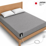 7healthwell EarthSc™ Grounding Fitted Sheet - Japan Standard Sizes - Organic Cotton & Silver Fibre (Grey/White)