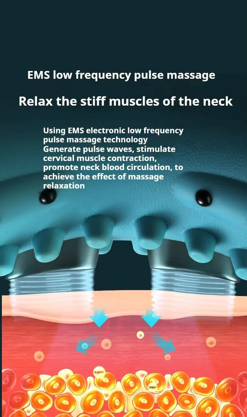 Heated Electric Cervical Neck Massager Pillow with Acupoint Massage for Pain Relief and Neck Stretching