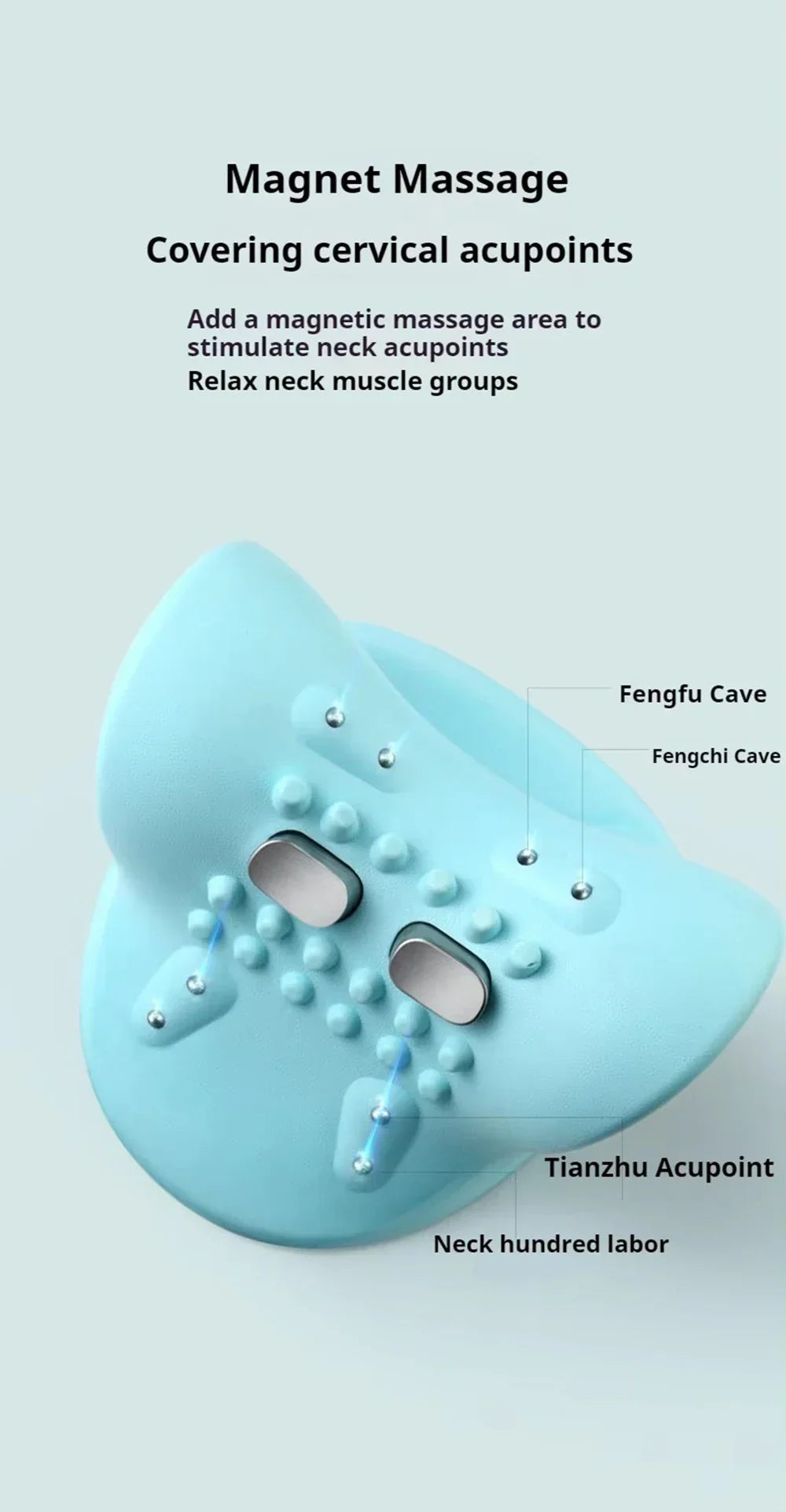 Heated Electric Cervical Neck Massager Pillow with Acupoint Massage for Pain Relief and Neck Stretching