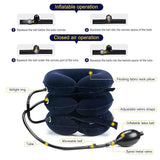 Adjustable Cervical Neck Traction Device for Pain Relief, Inflatable Neck Stretcher & Pillow