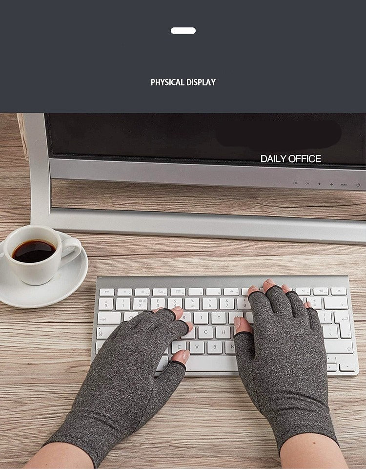 Copper Compression Arthritis Gloves for Hand Pain Relief - Fingerless Support for Typing & Carpal Tunnel