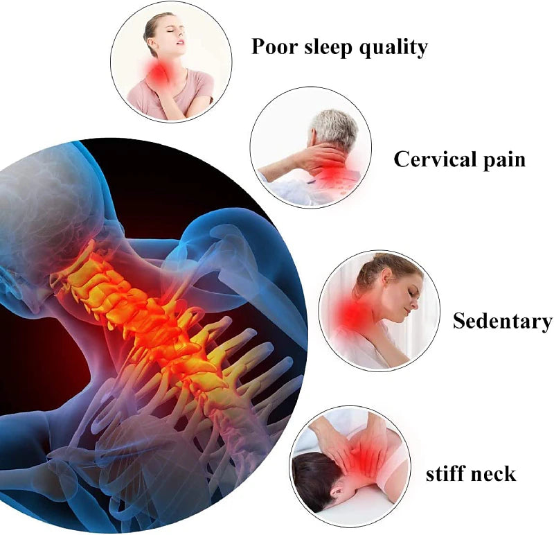 Cervical Spine Massage Pillow - Portable Neck & Shoulder Relaxer for TMJ Pain Relief & Alignment