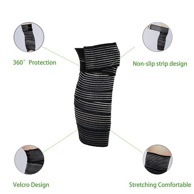 Extra Long Elastic Knee Wrap Compression Brace for Joint Pain Relief - Ideal for Sports & Plantar Fasciitis