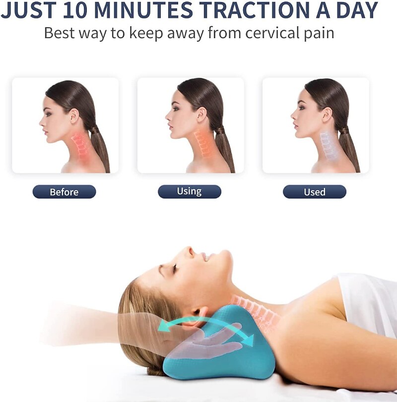 Cervical Spine Massage Pillow - Portable Neck & Shoulder Relaxer for TMJ Pain Relief & Alignment