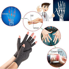 Copper Compression Arthritis Gloves for Hand Pain Relief - Fingerless Support for Typing & Carpal Tunnel