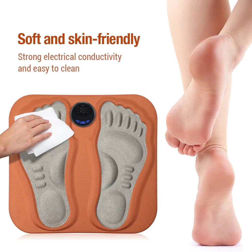 Rechargeable 3D Smart Foot Massage Pad with 6 Modes, 15 Levels for Blood Circulation, Muscle Relaxation & Slimming Legs