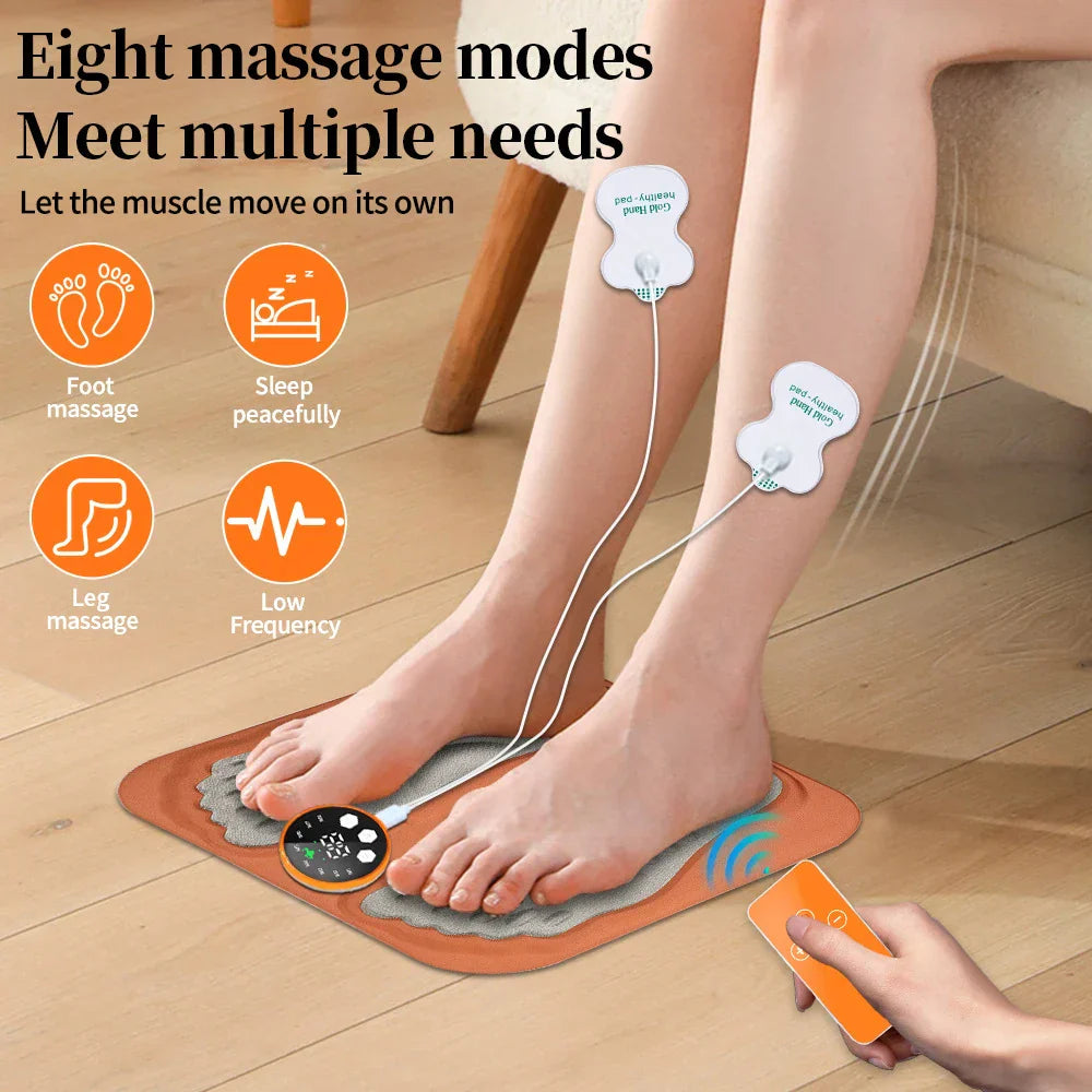 Rechargeable 3D Smart Foot Massage Pad with 6 Modes, 15 Levels for Blood Circulation, Muscle Relaxation & Slimming Legs