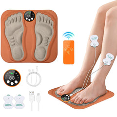 Rechargeable 3D Smart Foot Massage Pad with 6 Modes, 15 Levels for Blood Circulation, Muscle Relaxation & Slimming Legs