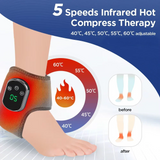 Rechargeable Electric Heating Wrist Guard with 5-Level Hot Compress, Massage Brace for Ankle, Hand, and Foot