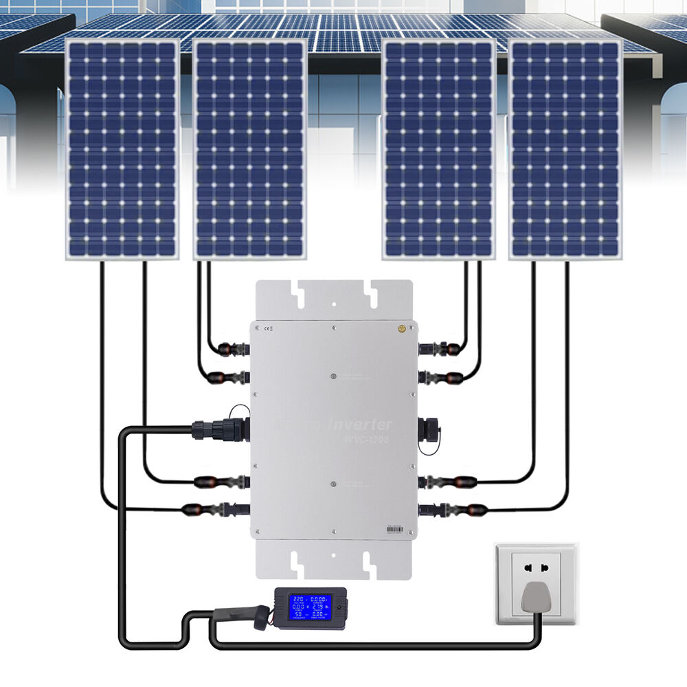 1200W Solar Micro Inverter, Grid Tie, MPPT, Pure Sine Wave, DC to AC, Waterproof