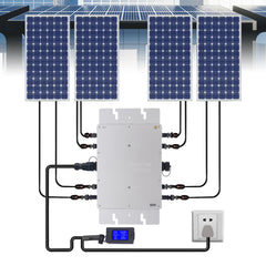 1200W Solar Micro Inverter, Grid Tie, MPPT, Pure Sine Wave, DC to AC, Waterproof