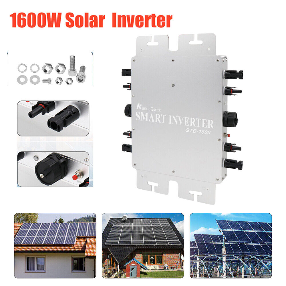 1600W Solar Micro Inverter, Grid Tie, MPPT, Pure Sine Wave, DC to AC 230V, Waterproof