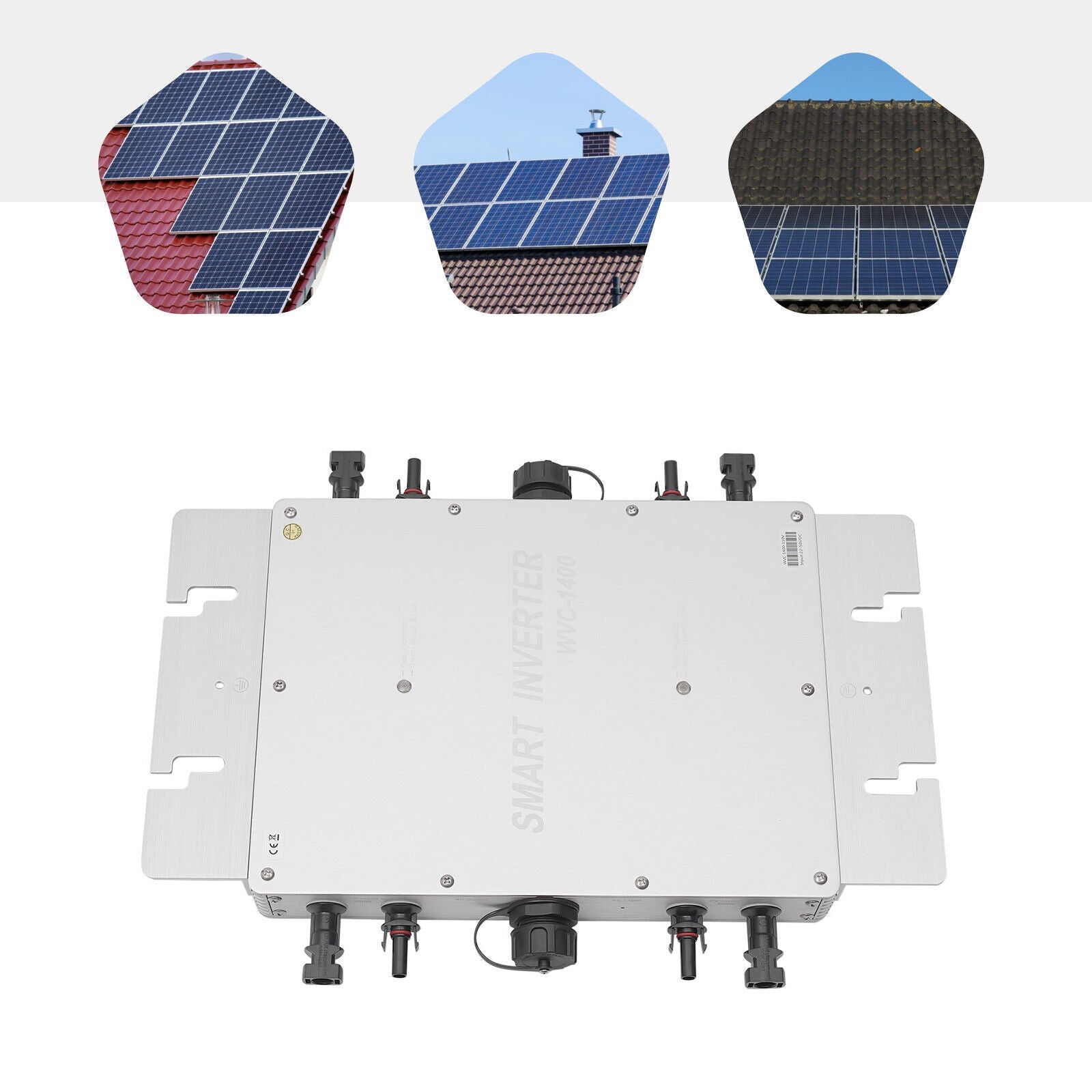 1400W Waterproof Solar Micro Inverter, Grid Tie, MPPT, Pure Sine Wave, DC to AC 110V