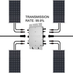 1200W Solar Micro Inverter, Grid Tie MPPT, DC 22-50V to AC 220V, Waterproof