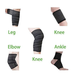 Extra Long Elastic Knee Wrap Compression Brace for Joint Pain Relief - Ideal for Sports & Plantar Fasciitis