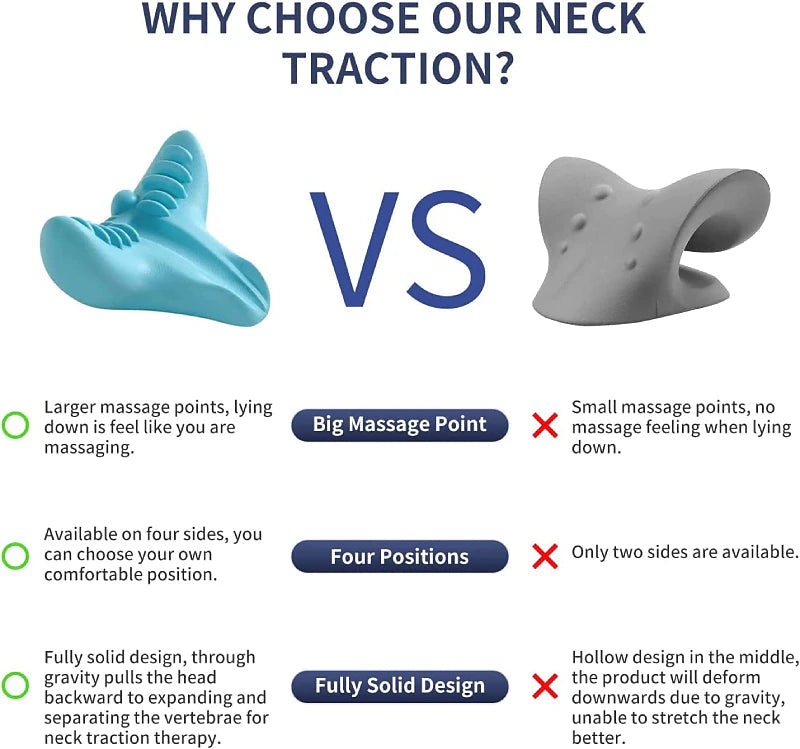 Cervical Spine Massage Pillow - Portable Neck & Shoulder Relaxer for TMJ Pain Relief & Alignment
