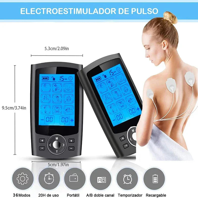 Tens EMS Muscle Stimulator, 36-Mode Electric Acupuncture Body Massage, Digital Therapy Slimming Electrostimulator