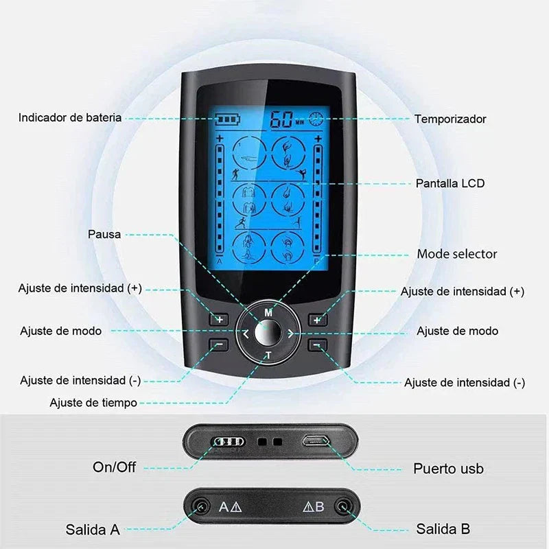 Tens EMS Muscle Stimulator, 36-Mode Electric Acupuncture Body Massage, Digital Therapy Slimming Electrostimulator