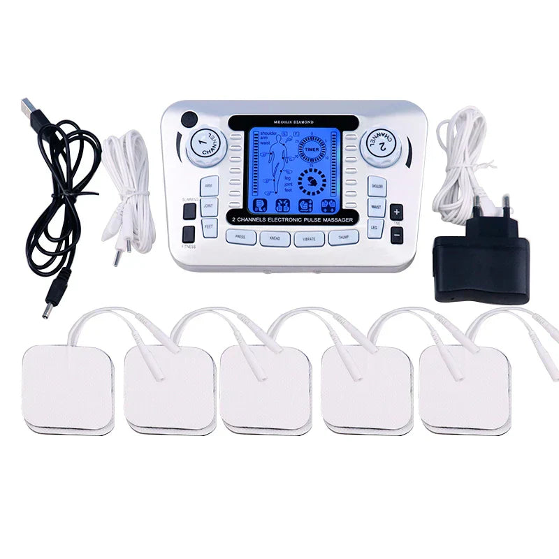 TENS EMS Muscle Stimulator with Acupuncture Pads, Low Frequency Pulse Physiotherapy Slimming Machine