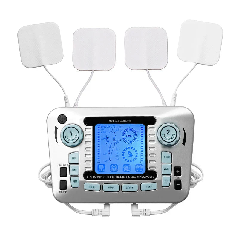 TENS EMS Muscle Stimulator with Acupuncture Pads, Low Frequency Pulse Physiotherapy Slimming Machine