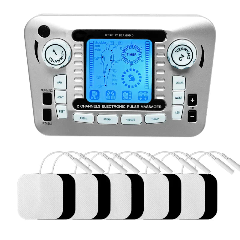 TENS EMS Muscle Stimulator with Acupuncture Pads, Low Frequency Pulse Physiotherapy Slimming Machine