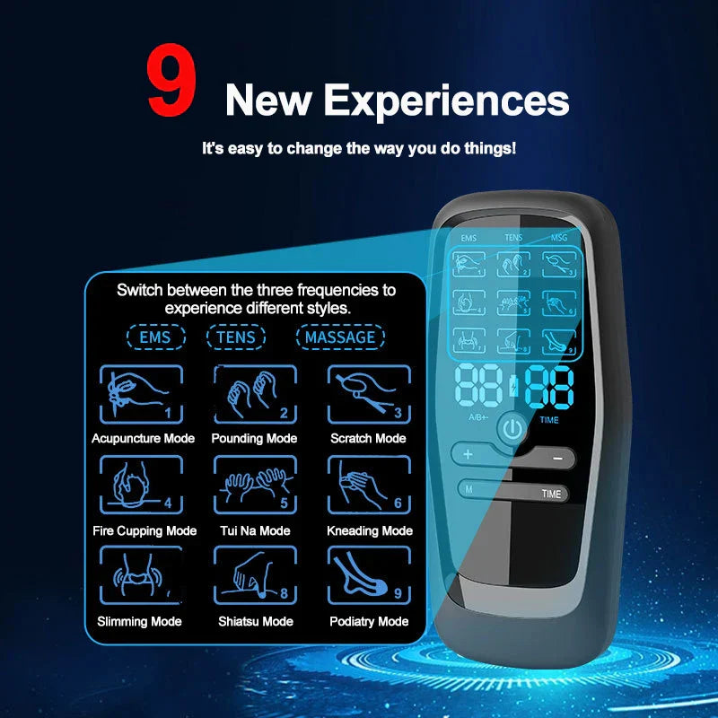 TENS EMS Physiotherapy Muscle Stimulator, Electric Acupuncture Body Massage, Digital Therapy Slimming Electro Machine