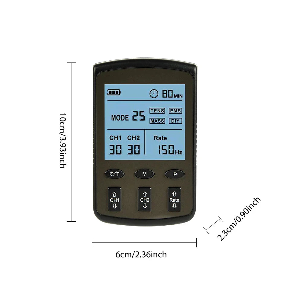 TENS Muscle Stimulator, 25-Mode EMS Acupuncture, Electric Body Massage, Digital Therapy Slimming Machine