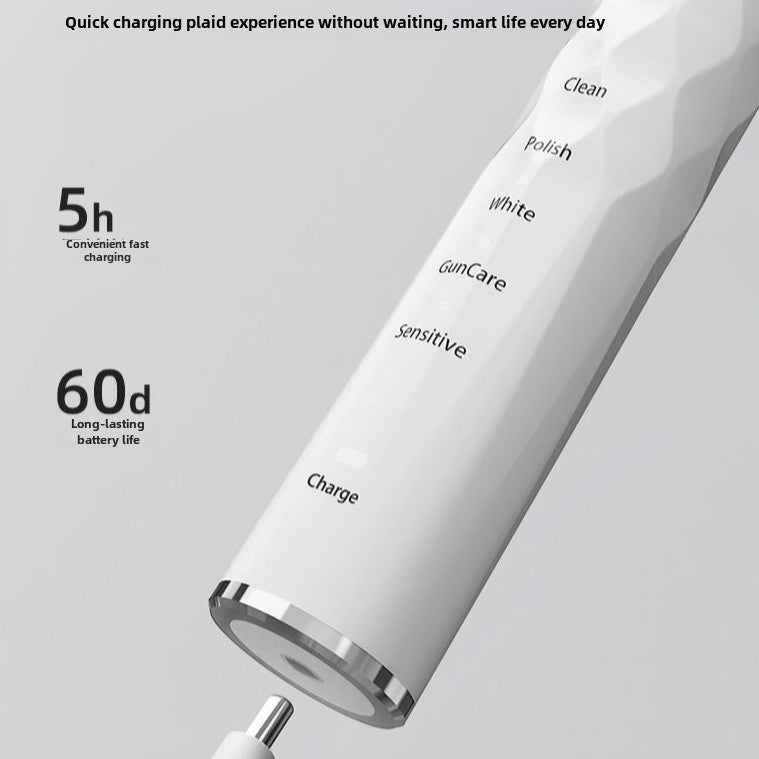 Elektrisches Zahnbürstenset – 5 Modi, IPX7 wasserdicht, 5 weiche Bürstenköpfe für Erwachsene und Kinder
