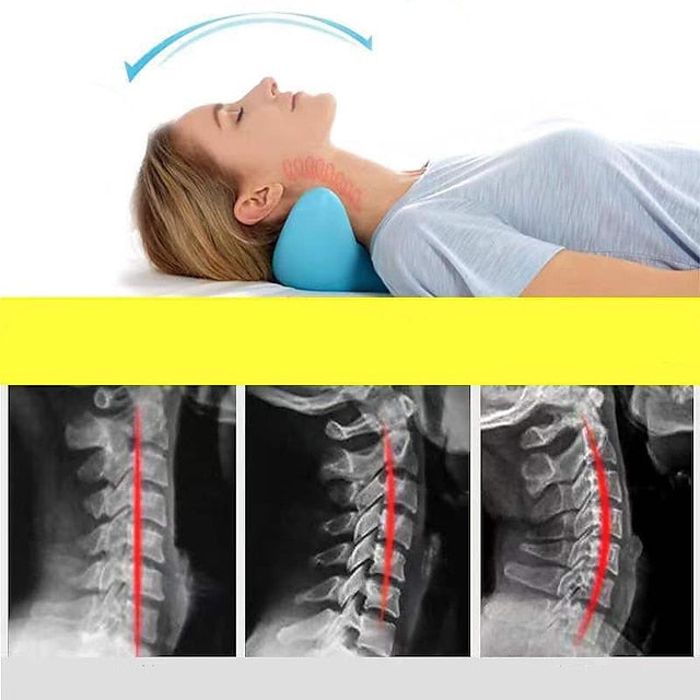 Cervical Spine Massage Pillow - Portable Neck & Shoulder Relaxer for TMJ Pain Relief & Alignment