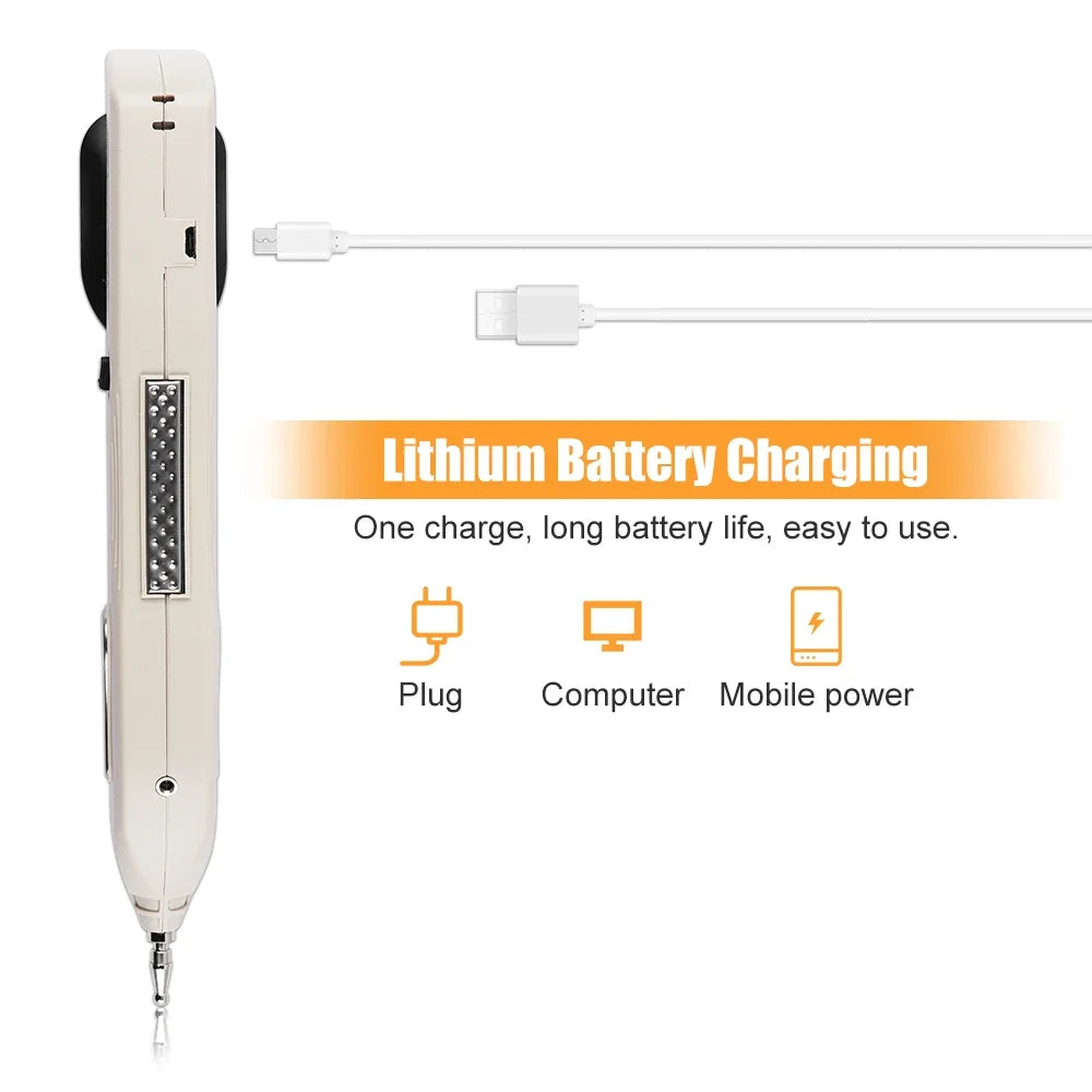 USB Rechargeable Acupuncture Pen, Automatic Point Detector, Electric Acupressure Massager