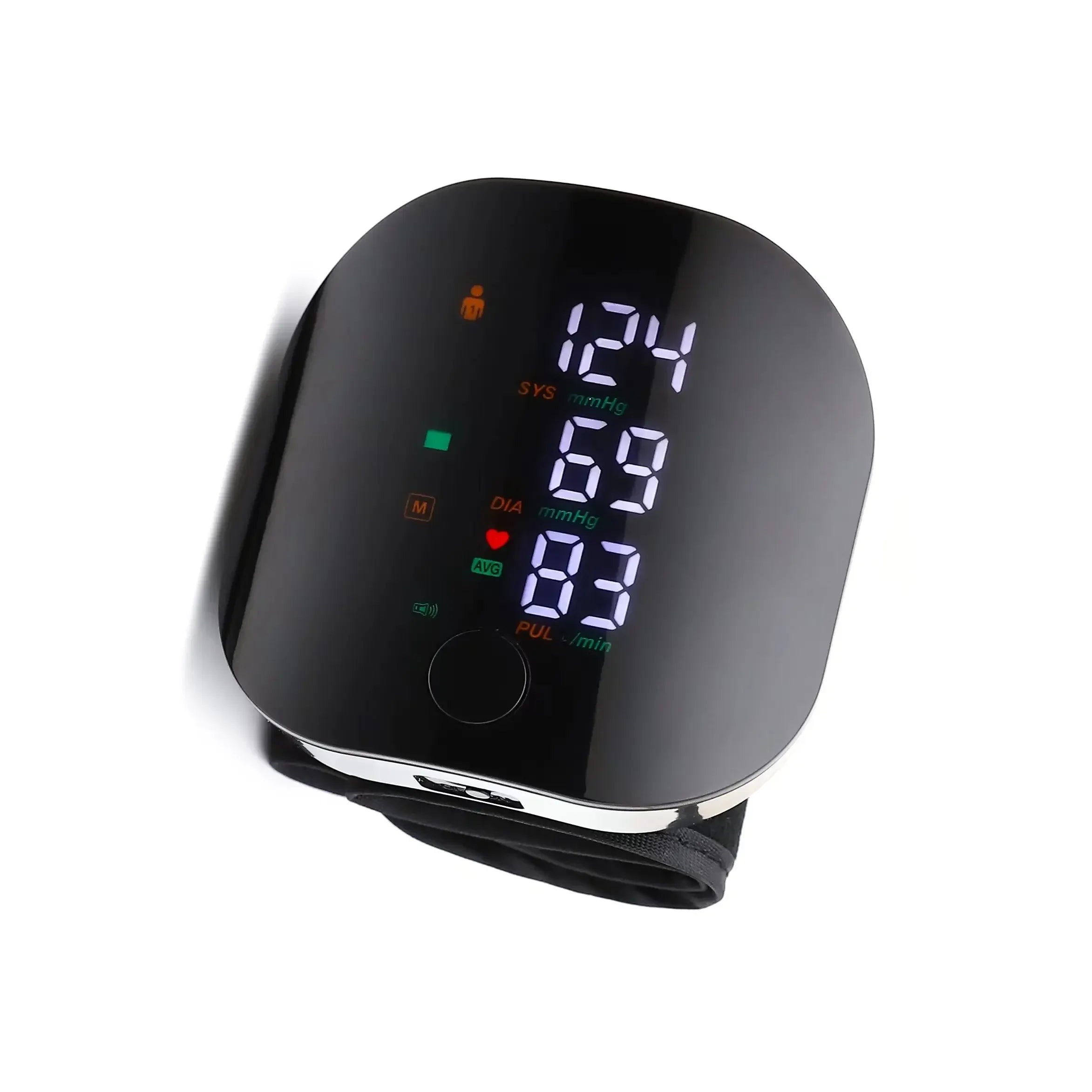 USB Rechargeable Wrist Blood Pressure Monitor with LED Display, Fast Measurement, Heart Rate Detection