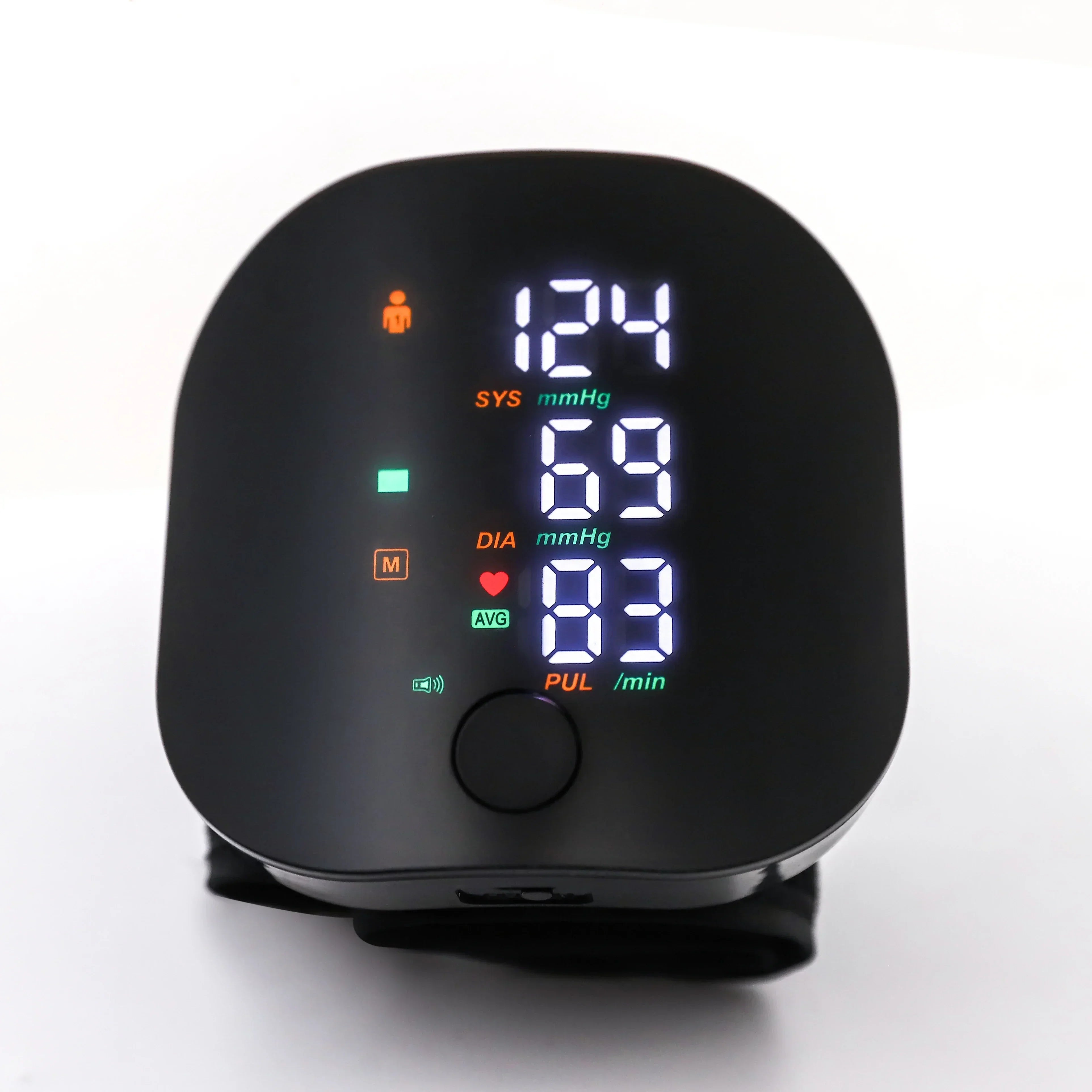 USB Rechargeable Wrist Blood Pressure Monitor with LED Display, Fast Measurement, Heart Rate Detection