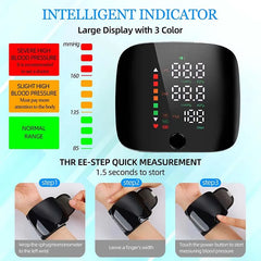 USB Rechargeable Wrist Blood Pressure Monitor with LED Display, Fast Measurement, Heart Rate Detection