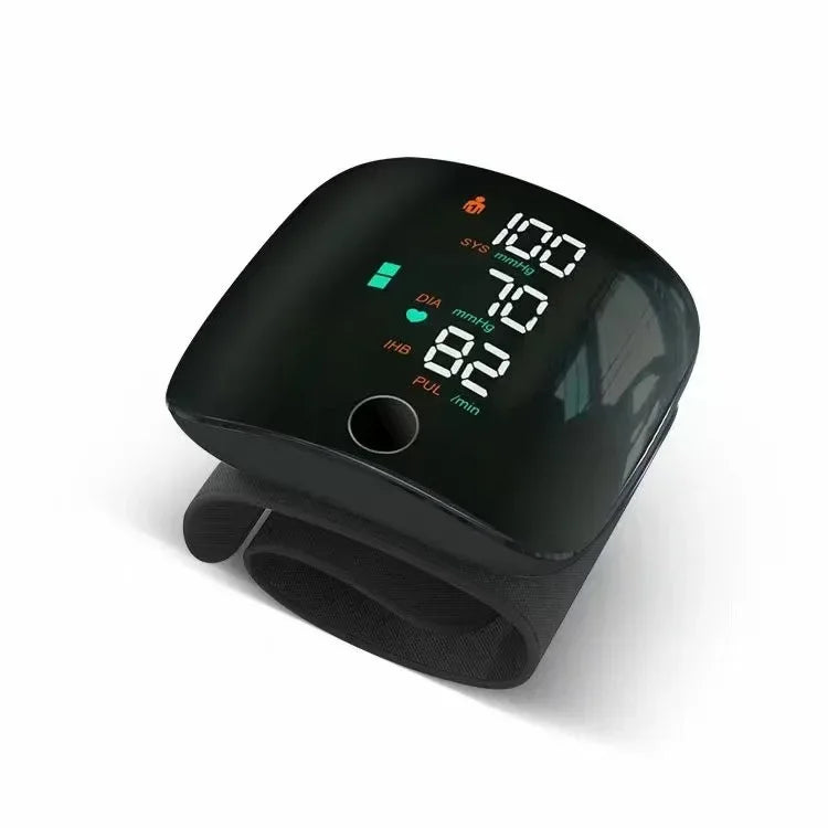 USB Rechargeable Wrist Blood Pressure Monitor with LED Display, Fast Measurement, Heart Rate Detection