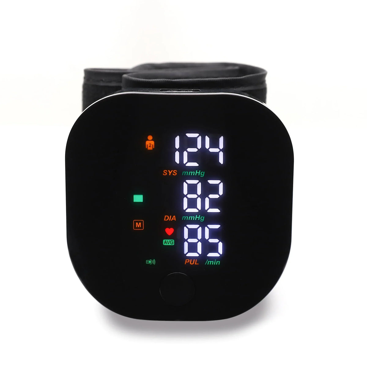 USB Rechargeable Wrist Blood Pressure Monitor with LED Display, Fast Measurement, Heart Rate Detection