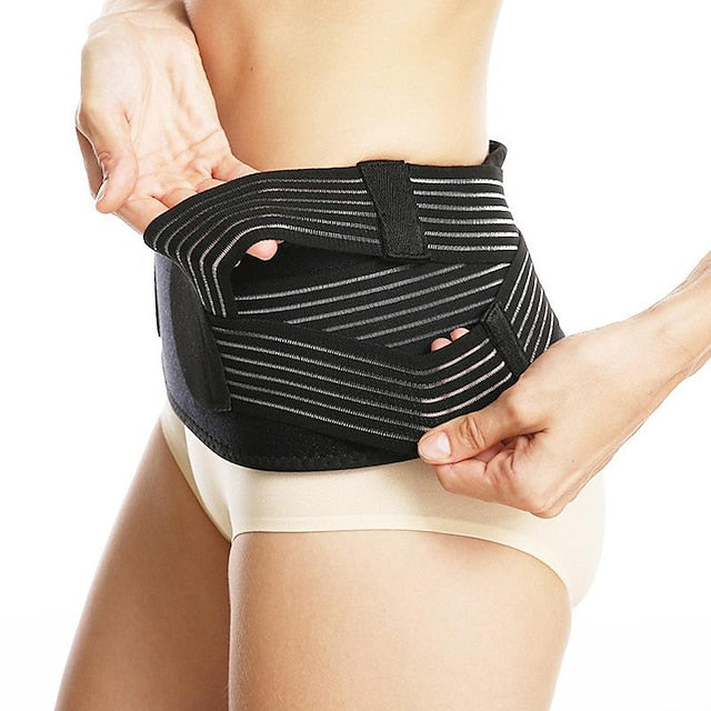 Lumbar Support Back Brace with Pulley System for Lower Back Pain Relief - Large for Men & Women