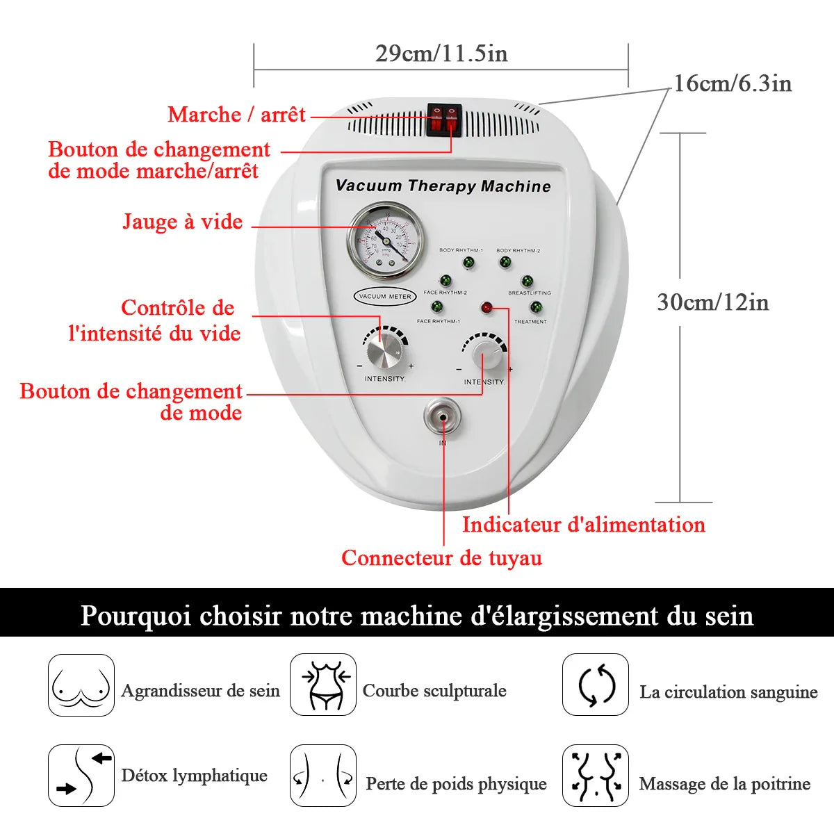 Vacuum Massage Beauty Machine for Face Lifting, Breast & Butt Enlargement, Body Shaping