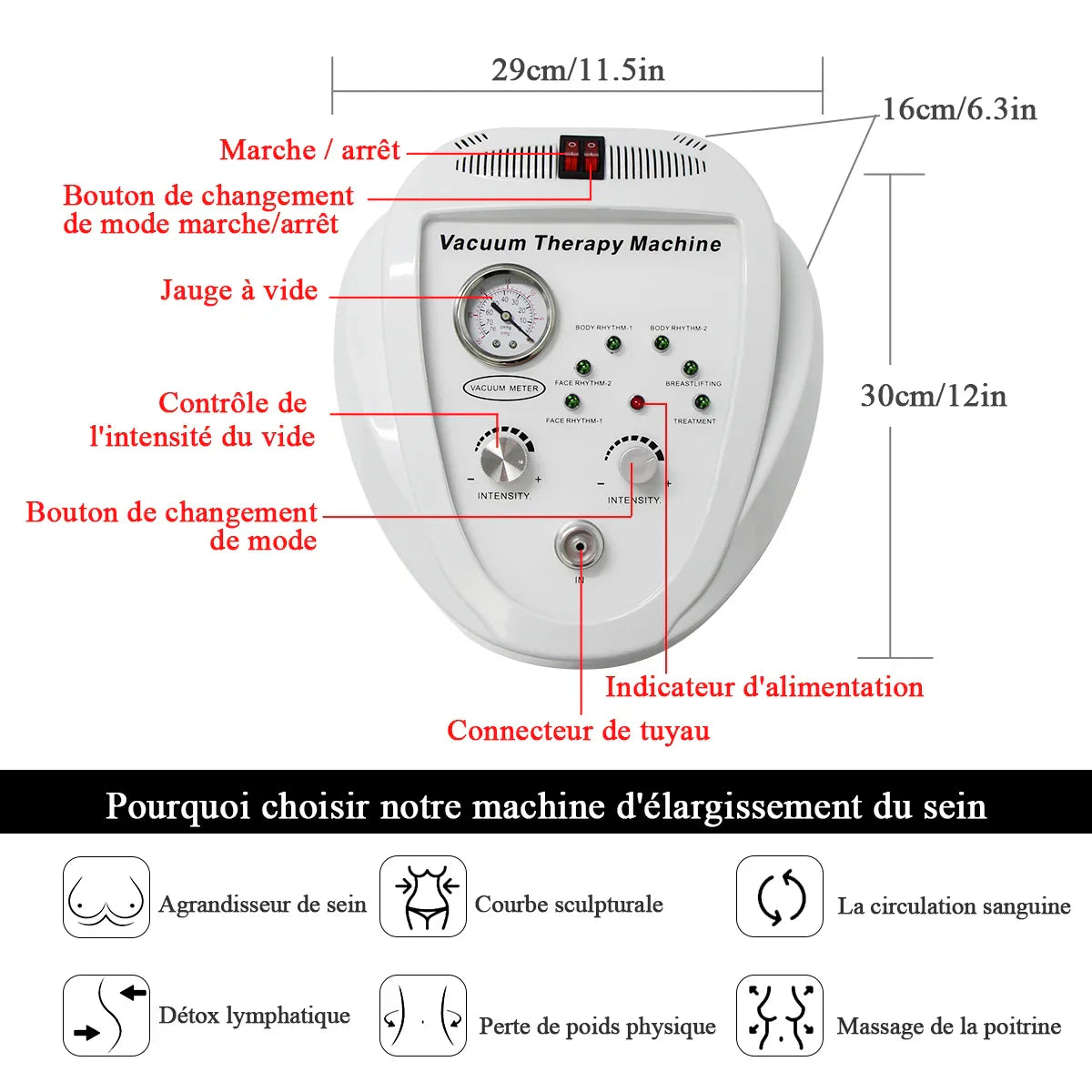 Vacuum Massage Beauty Machine for Face Lifting, Breast & Butt Enlargement, Body Shaping